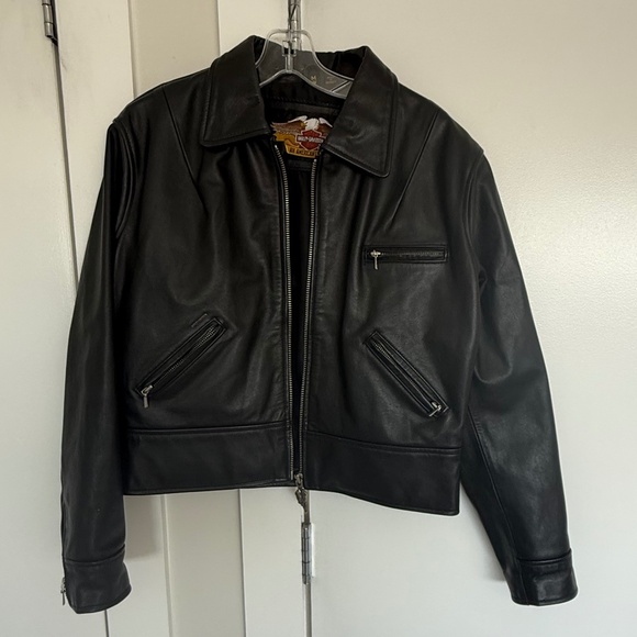 Harley-Davidson Jackets & Blazers - Harley Davidson Women's Vintage Classic Embossed Eagle Black Leather Jacket M